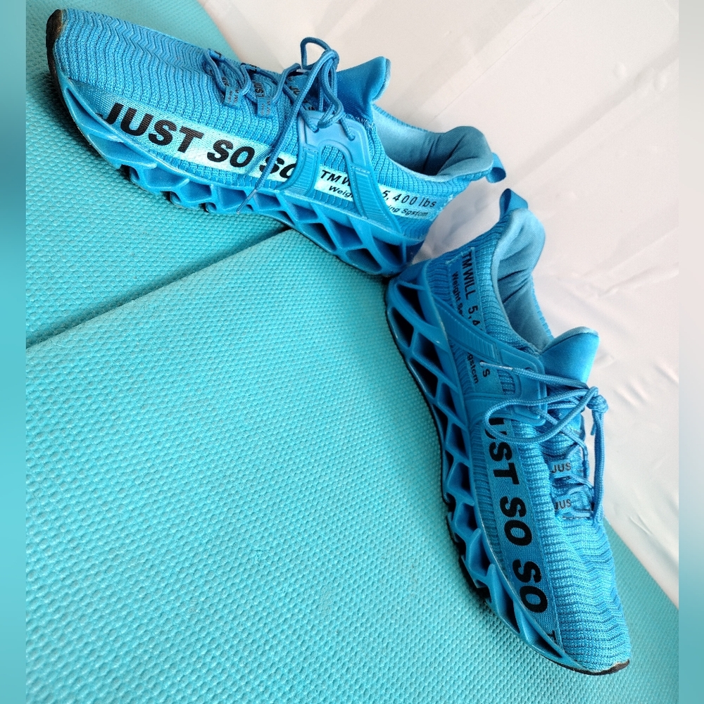 Just so so Mens Running Athletic Shoes Sneakers Sky blue Size 12  (EU Size 46) - Picture 3 of 10